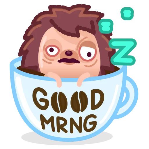😴 Эмодзи «Ёжик» для Telegram