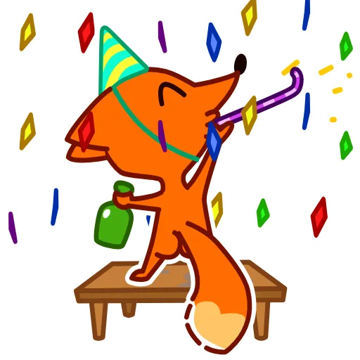 🥳 Стикер «High Fox» для Telegram