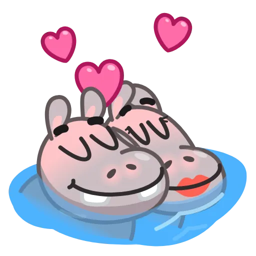 👩‍❤️‍👨 Эмодзи «Hopper Hippo» для Telegram