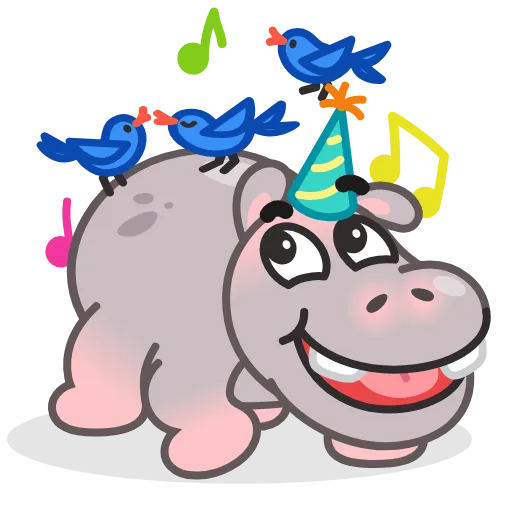 🥳 Эмодзи «Hopper Hippo» для Telegram