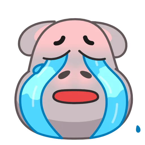 😭 Эмодзи «Hopper Hippo» для Telegram