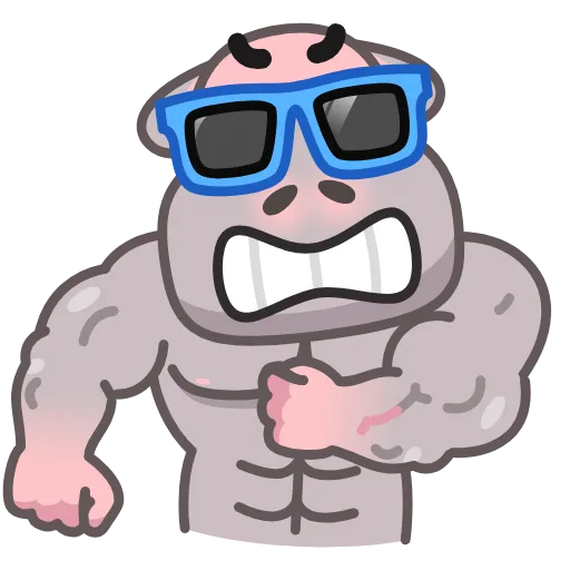 💪 Эмодзи «Hopper Hippo» для Telegram