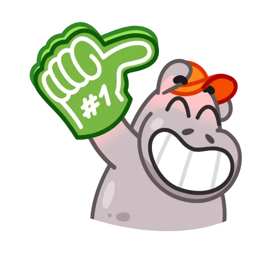 👍 Эмодзи «Hopper Hippo» для Telegram