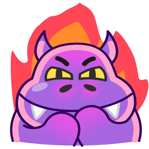 😈 Эмодзи «Hopper Hippo» для Telegram