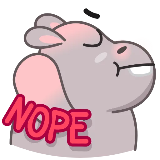 😒 Эмодзи «Hopper Hippo» для Telegram