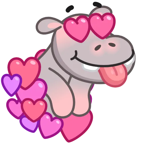 😍 Эмодзи «Hopper Hippo» для Telegram