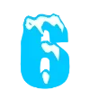 6⃣ Эмодзи «ICE - красивый зимний шрифт со снежком» для Telegram