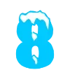 8⃣ Эмодзи «ICE - красивый зимний шрифт со снежком» для Telegram