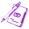 📒 Эмодзи «𝖵𝗂𝗈𝗅𝖾𝗍𝗍♡» для Telegram
