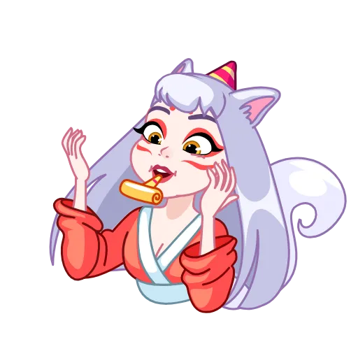 🥳 Эмодзи «Kitsune -» для Telegram