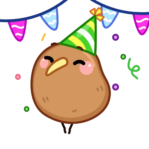 🥳 Эмодзи «Птичка Киви» для Telegram