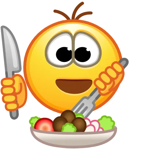 🍽 Стикер «Retro Kolobok Emoji» для Telegram