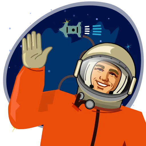 👋 Стикер «Космонавт Юра» для Telegram
