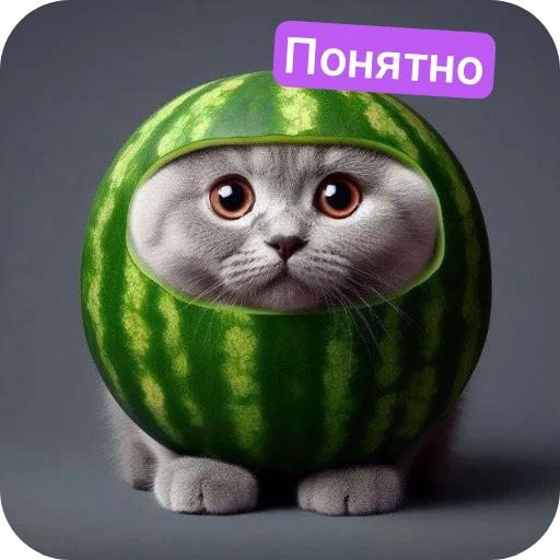 🐦 Стикер «Кот в арбузе» для Telegram