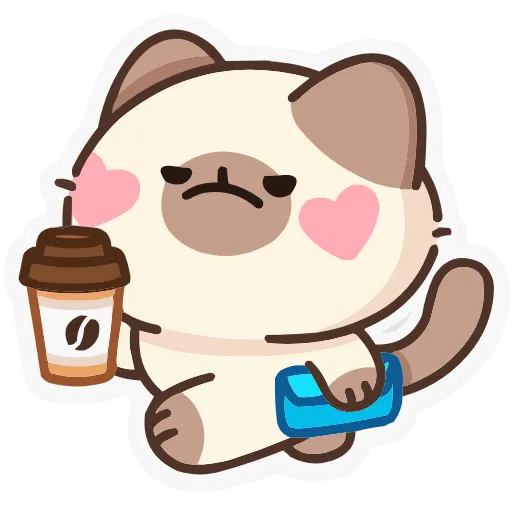 ☕️ Эмодзи «Набор эмоджи с Котей из ВК в качестве» для Telegram