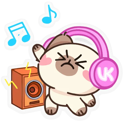 🎧 Эмодзи «Набор эмоджи с Котей из ВК в качестве» для Telegram