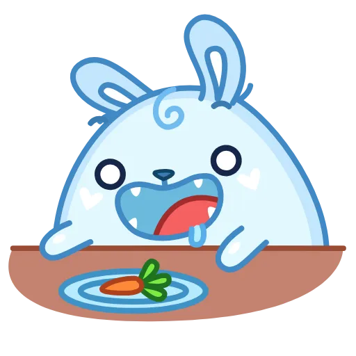 🍽 Эмодзи «Кроль - анимированные смайлы с кроликом» для Telegram