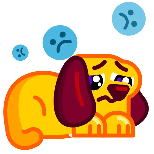 😔 Эмодзи «Lil' Pup -» для Telegram