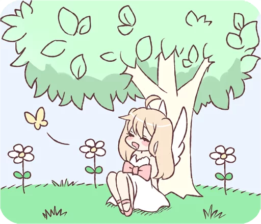 😪 Стикер «An angel of a girl» для Telegram