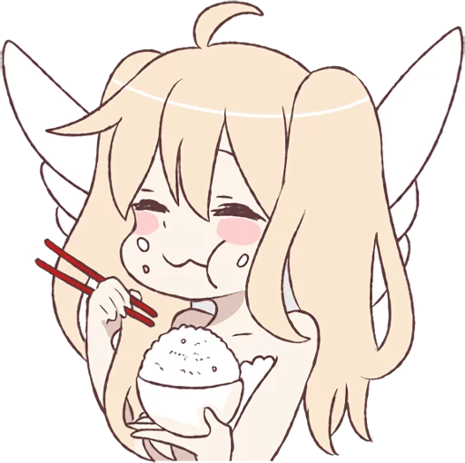 🍚 Стикер «An angel of a girl» для Telegram