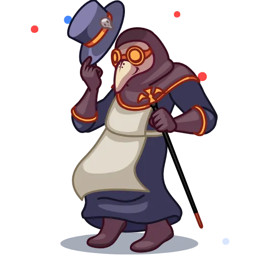 🥳 Эмодзи «Чумной доктор (Plague doc)» для Telegram