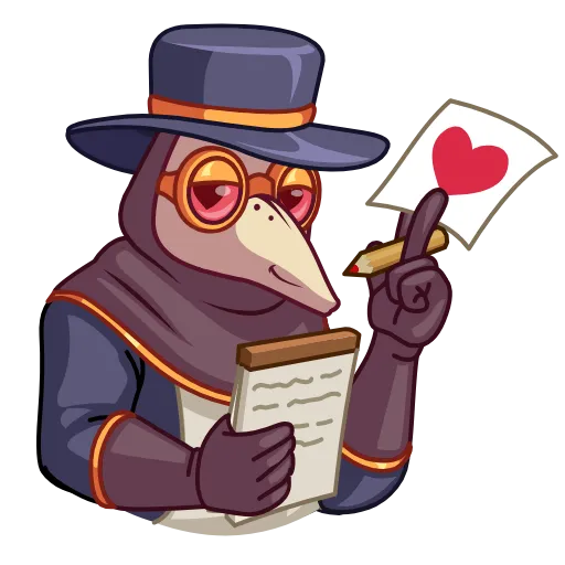 😘 Эмодзи «Чумной доктор (Plague doc)» для Telegram
