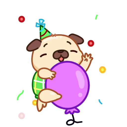🥳 Эмодзи «Мопсик» для Telegram