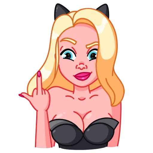 🖕 Эмодзи «Lady Cat» для Telegram