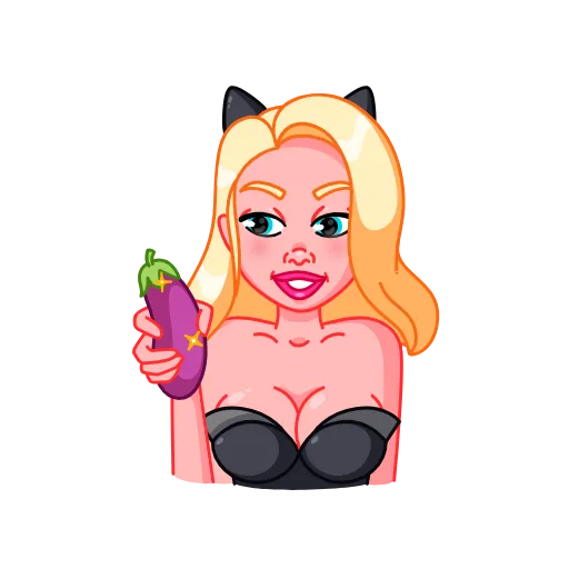 🍆 Эмодзи «Lady Cat» для Telegram