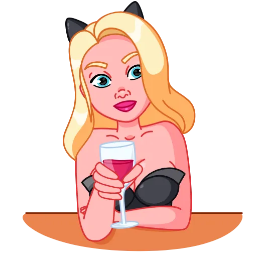 🍷 Эмодзи «Lady Cat» для Telegram