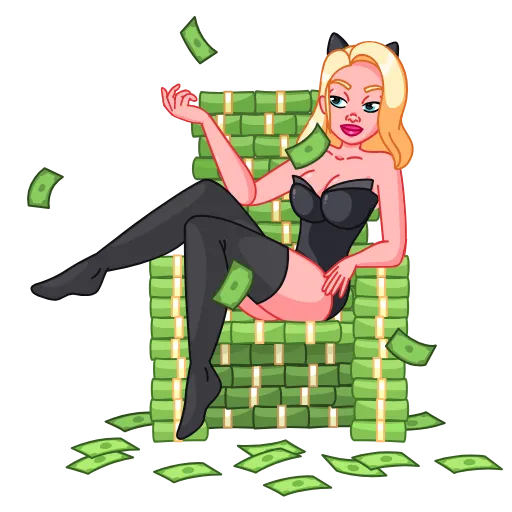🤑 Эмодзи «Lady Cat» для Telegram