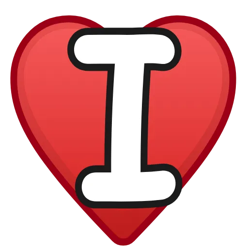 ❤️ Эмодзи «Letters in hearts» для Telegram