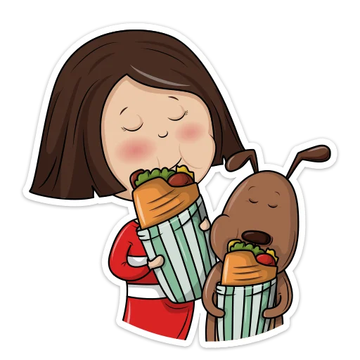 🍔 Стикер «Лили и Ры» для Telegram