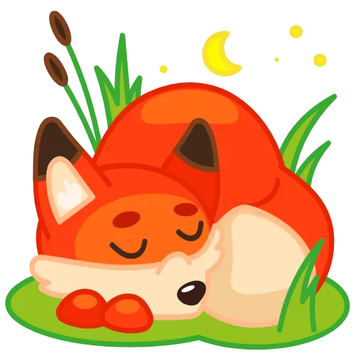 😴 Эмодзи «Лисёнок» для Telegram