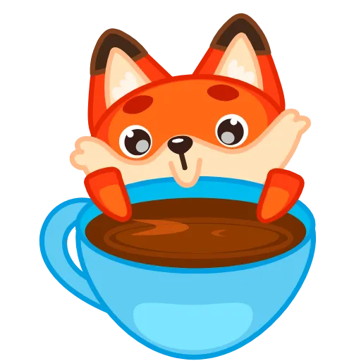 ☕️ Эмодзи «Лисёнок» для Telegram