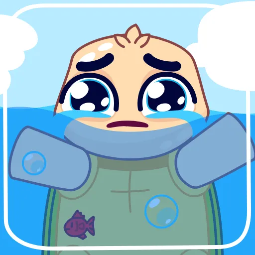 😭 Эмодзи «Черепашонок» для Telegram