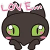 ❤️ Эмодзи «😍 Cats - котики парный черный и белый» для Telegram