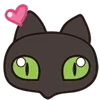 ❤️ Эмодзи «😍 Cats - котики парный черный и белый» для Telegram
