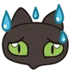 😥 Эмодзи «😍 Cats - котики парный черный и белый» для Telegram