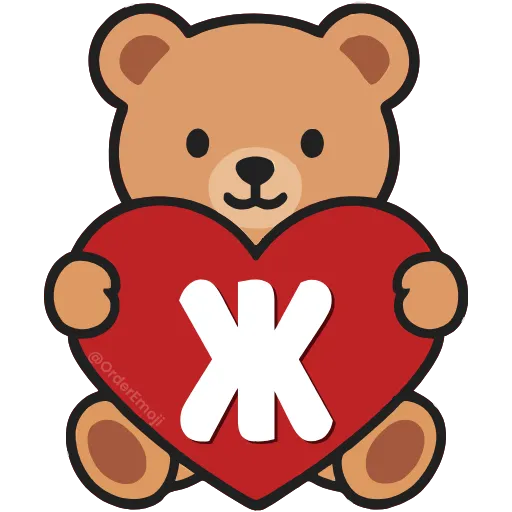 💘 Эмодзи «Буквы с мишками, векторные» для Telegram