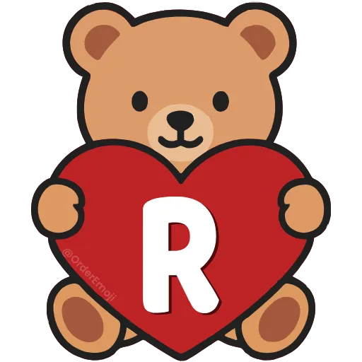💘 Эмодзи «Буквы с мишками, векторные» для Telegram