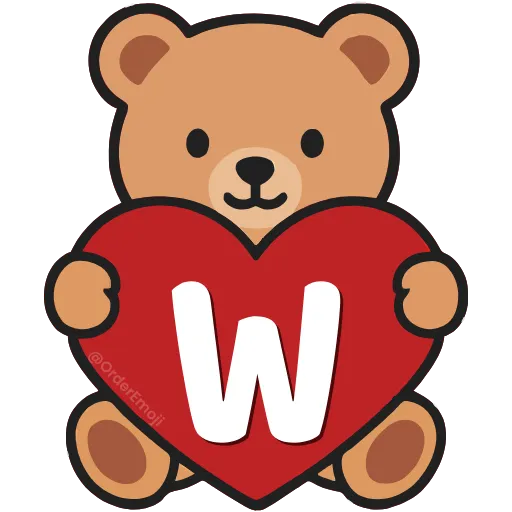 💘 Эмодзи «Буквы с мишками, векторные» для Telegram
