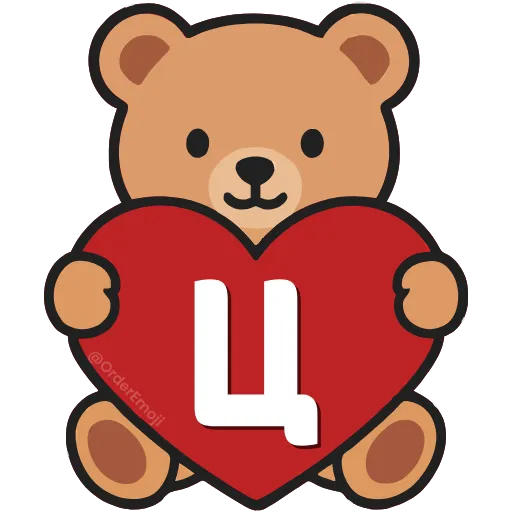 💘 Эмодзи «Буквы с мишками, векторные» для Telegram