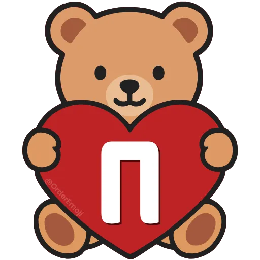 💘 Эмодзи «Буквы с мишками, векторные» для Telegram