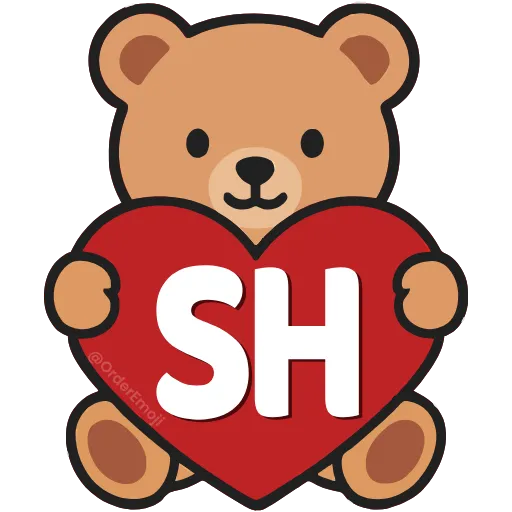 💘 Эмодзи «Буквы с мишками, векторные» для Telegram
