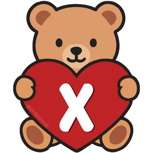 💘 Эмодзи «Буквы с мишками, векторные» для Telegram