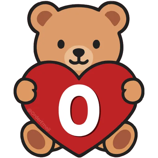 💘 Эмодзи «Буквы с мишками, векторные» для Telegram