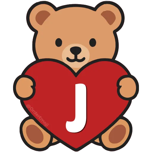 💘 Эмодзи «Буквы с мишками, векторные» для Telegram