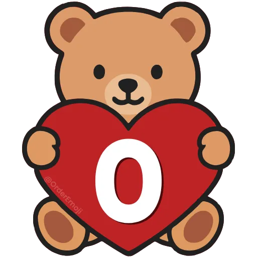 💘 Эмодзи «Буквы с мишками, векторные» для Telegram