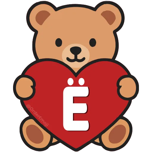 💘 Эмодзи «Буквы с мишками, векторные» для Telegram